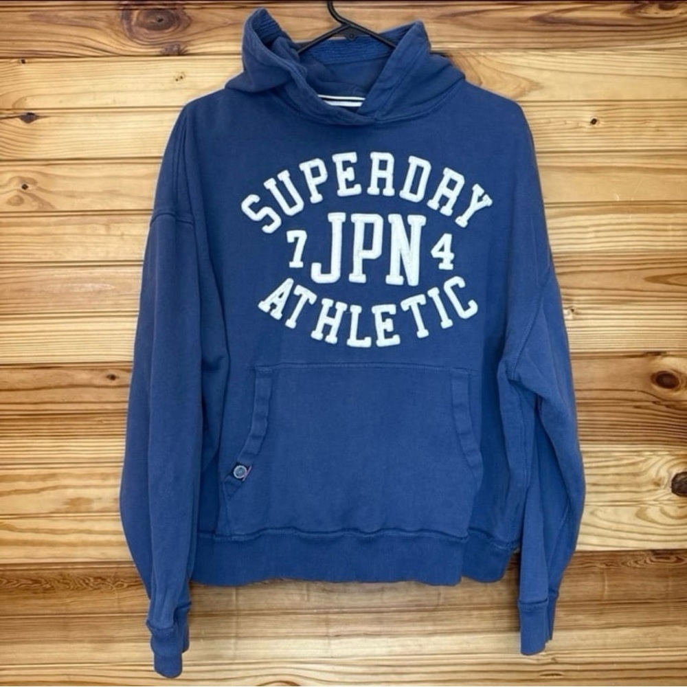 Superdry Japan Athletic Essentials Applique Oversized Hoodie Mariner Navy size 6